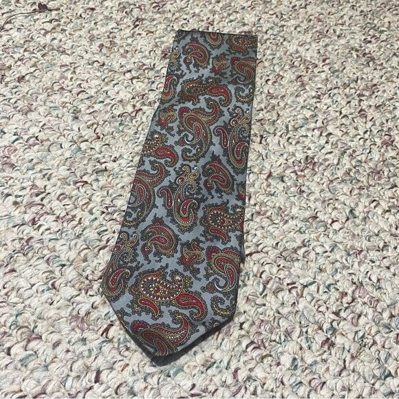 Oscar De La Renta Paisley Print Mens Silk Neck Tie - Picture 1 of 3